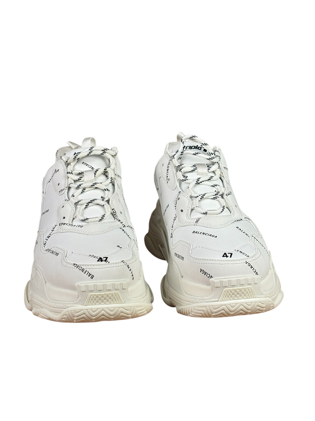 Balencaiga Triple S Sneakers All Over Logo White