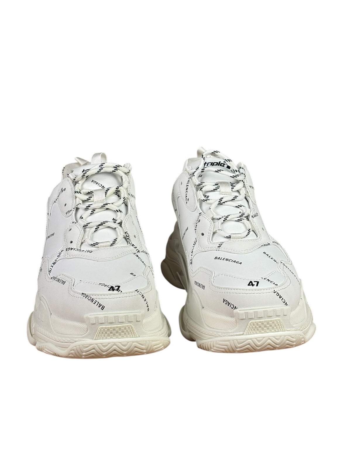 Balencaiga Triple S Sneakers All Over Logo White