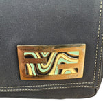 Fendi Denim Canvas Wave Buckle Pochette