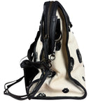 Balenciaga City Bag Canvas Leather Black Beige