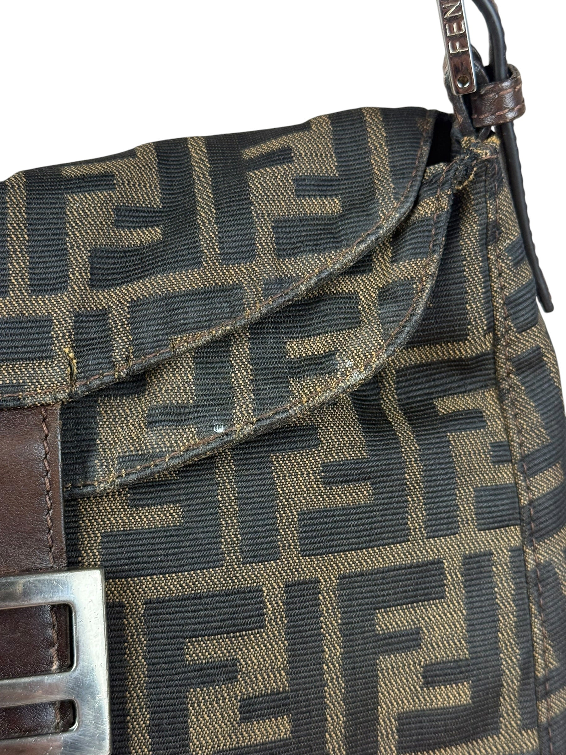 Fendi Vintage Zucca FF Baguette Shoulder Bag