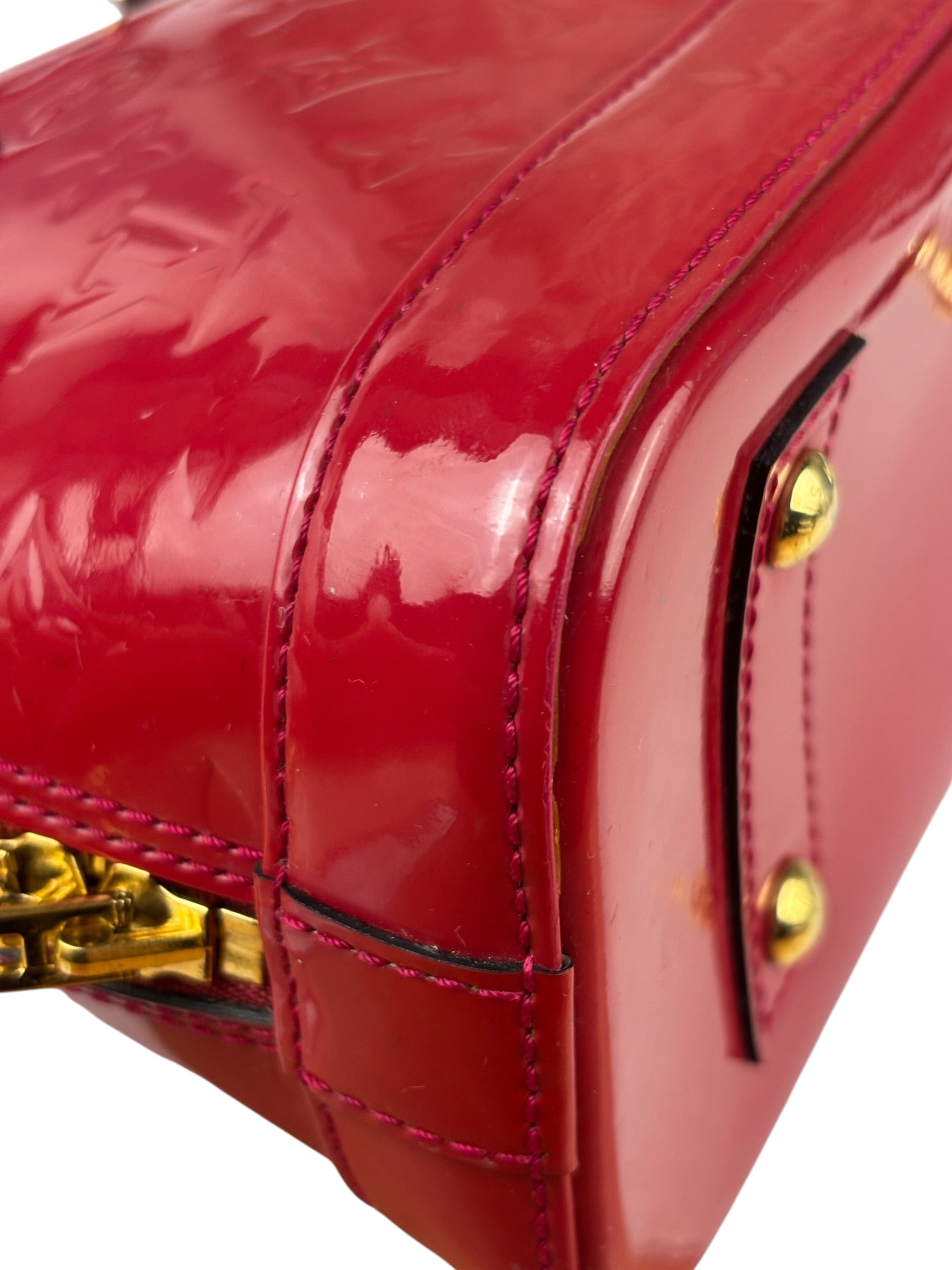 Louis Vuitton Red Vernis Alma BB Two-Way Bag