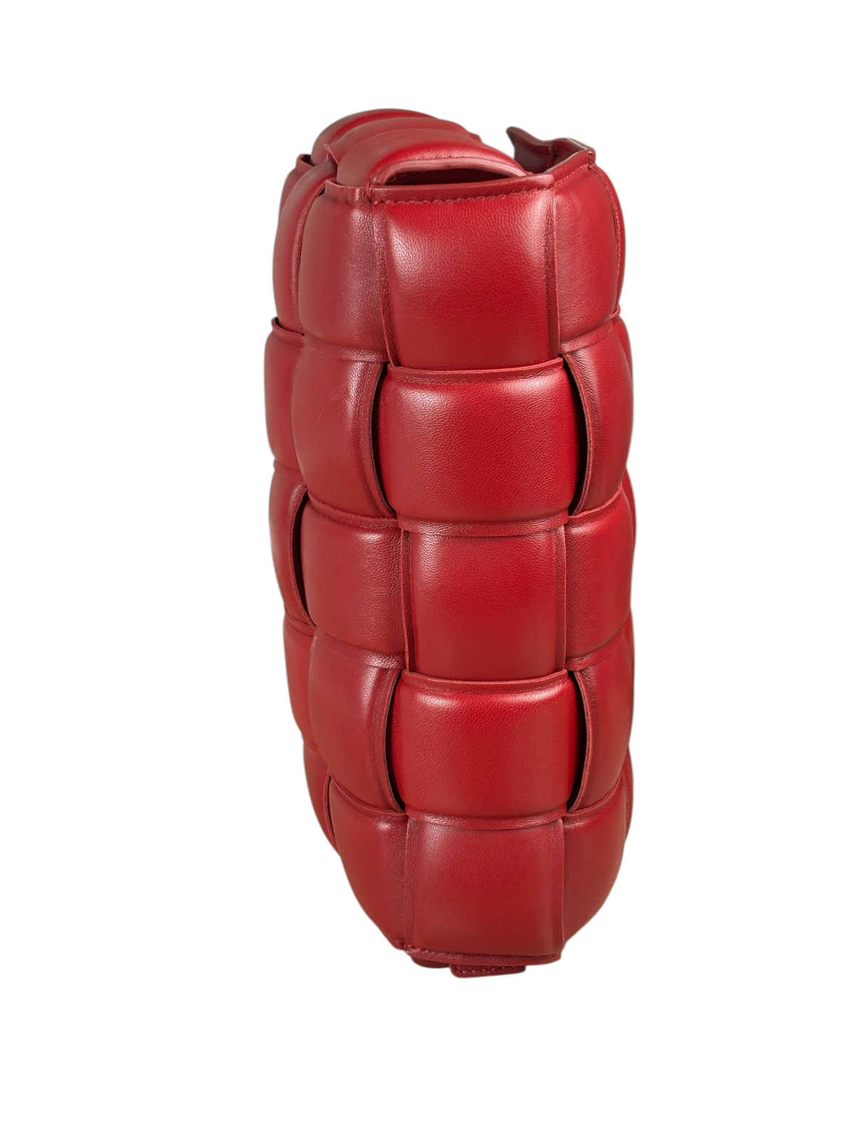 Bottega Veneta Red Intrecciato Padded Cassette Flap Bag