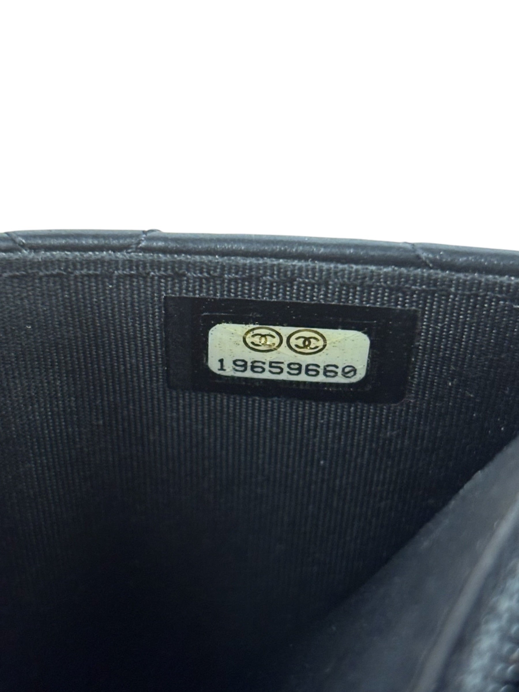 Chanel Black Quilted Lambskin Boy Flap Wallet On Chain 2014