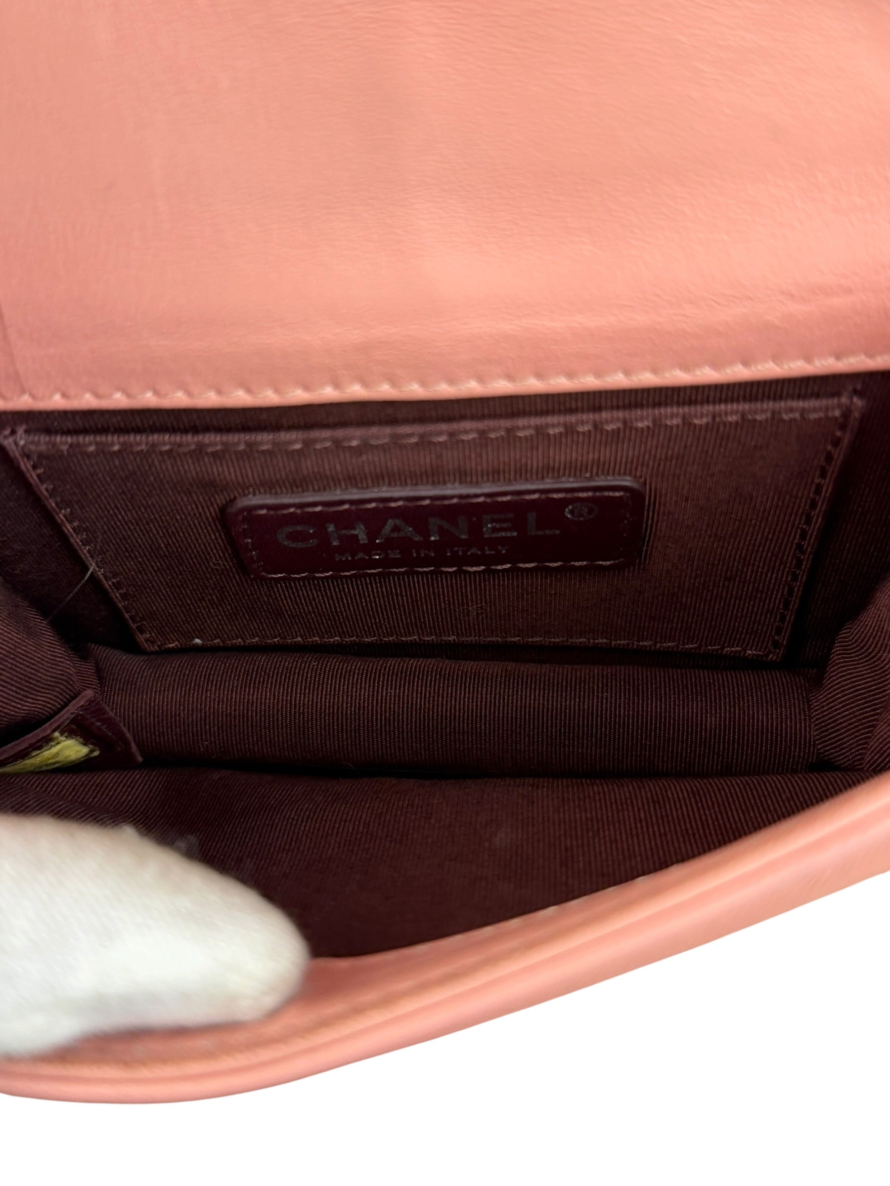 Chanel Pink Mini Boy Brick Chain Flap Bag 2013