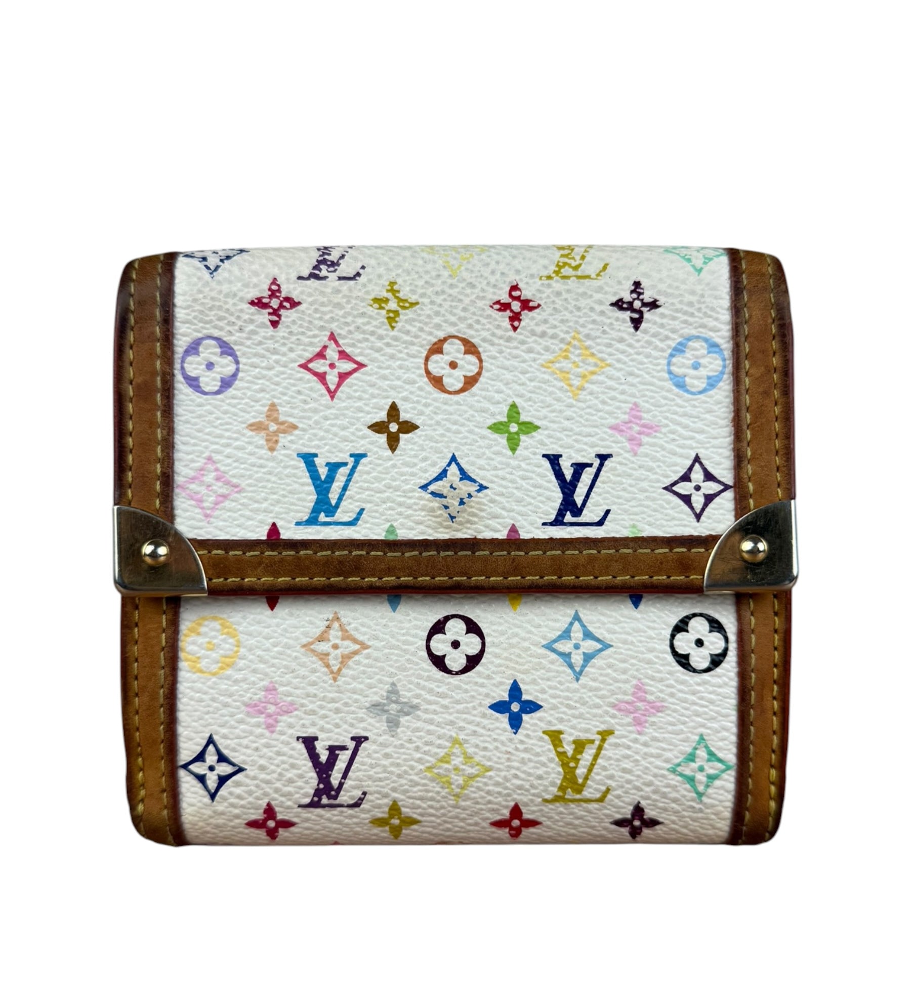 Louis Vuitton White Murakami Compact Wallet