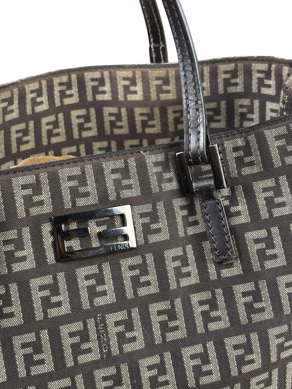 Fendi Brown Zucchino Canvas Mini Tote