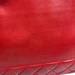 Chanel Vintage Red Quilted Lambskin Tote 1989