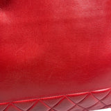Chanel Vintage Red Quilted Lambskin Tote 1989