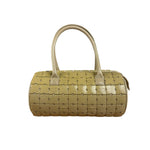 Chanel Beige Leather Trim Mini Puzzle Block Handbag