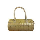 Chanel Beige Leather Trim Mini Puzzle Block Handbag