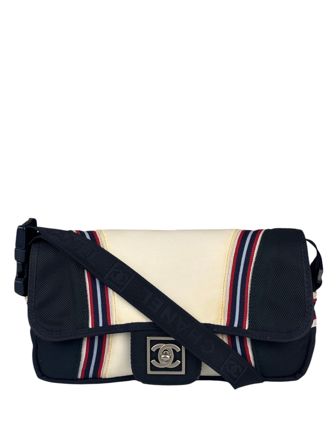 Chanel Navy Cloth Sport Line Shoulder Bag 2005