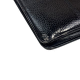 Chanel Black Caviar Chocolate Bar Bi-Fold Long Wallet 2005