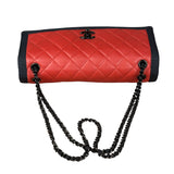 Chanel Red/Blue Grosgrain Ribbon Trim Shoulder Bag-1987