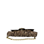 Gucci Brown Patent Leather GG Crystal Babouska Hysteria Pochette