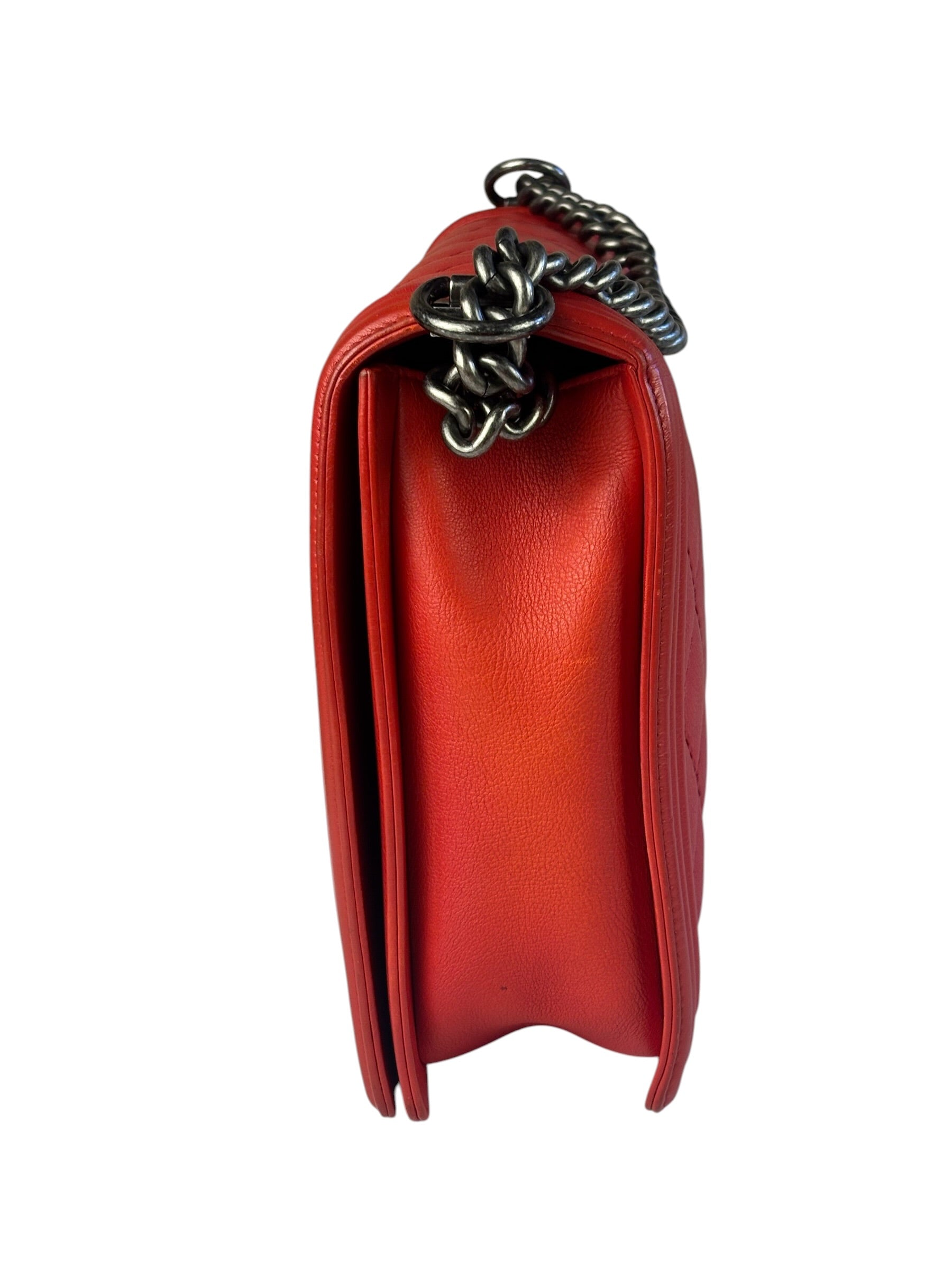 Chanel Red Quilted Leather Boy Flap Bag 2010
