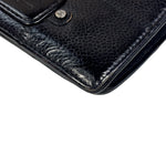 Chanel Black Caviar Chocolate Bar Bi-Fold Long Wallet 2005