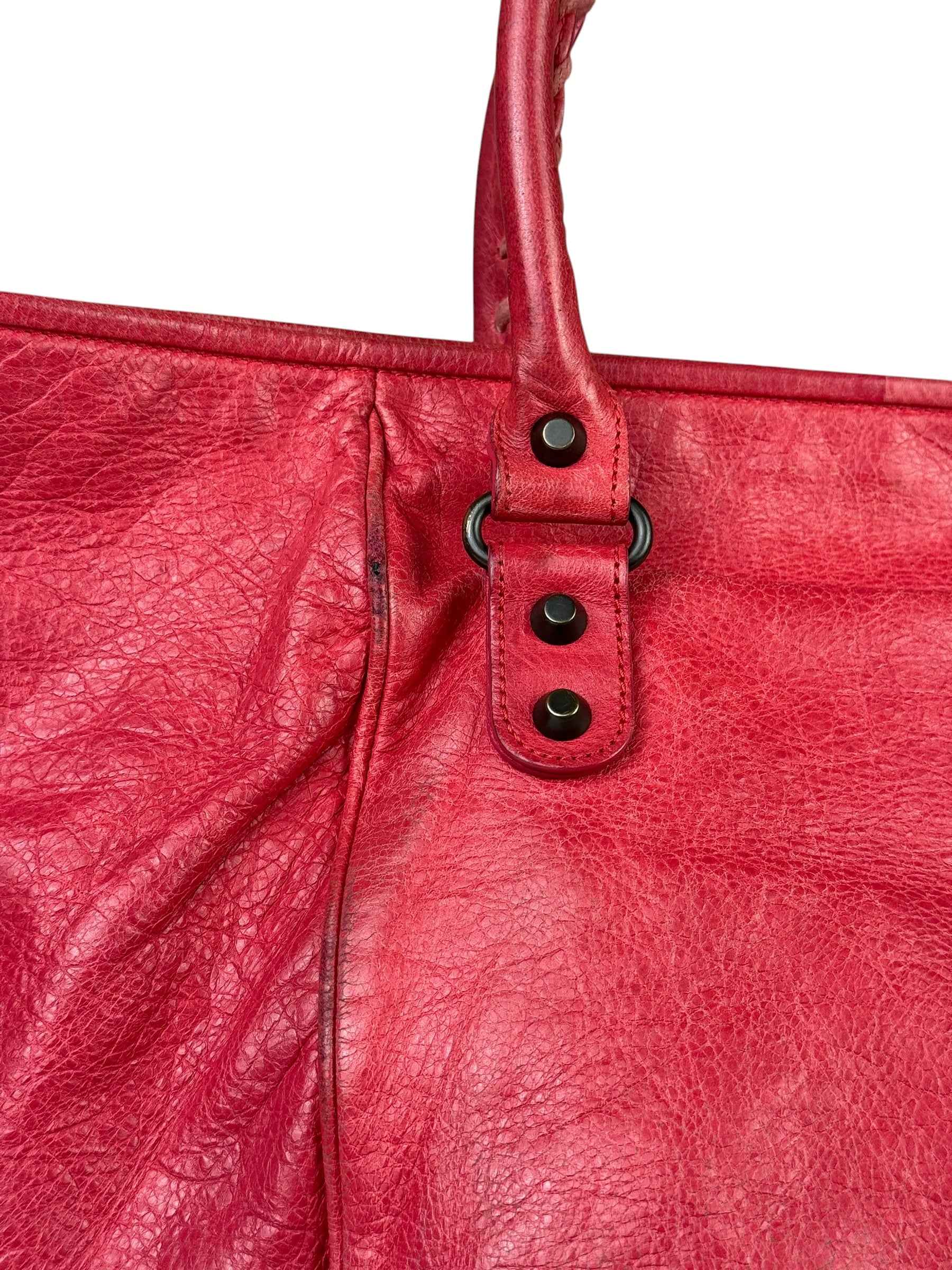 Balenciaga Red Leather Le City Tote