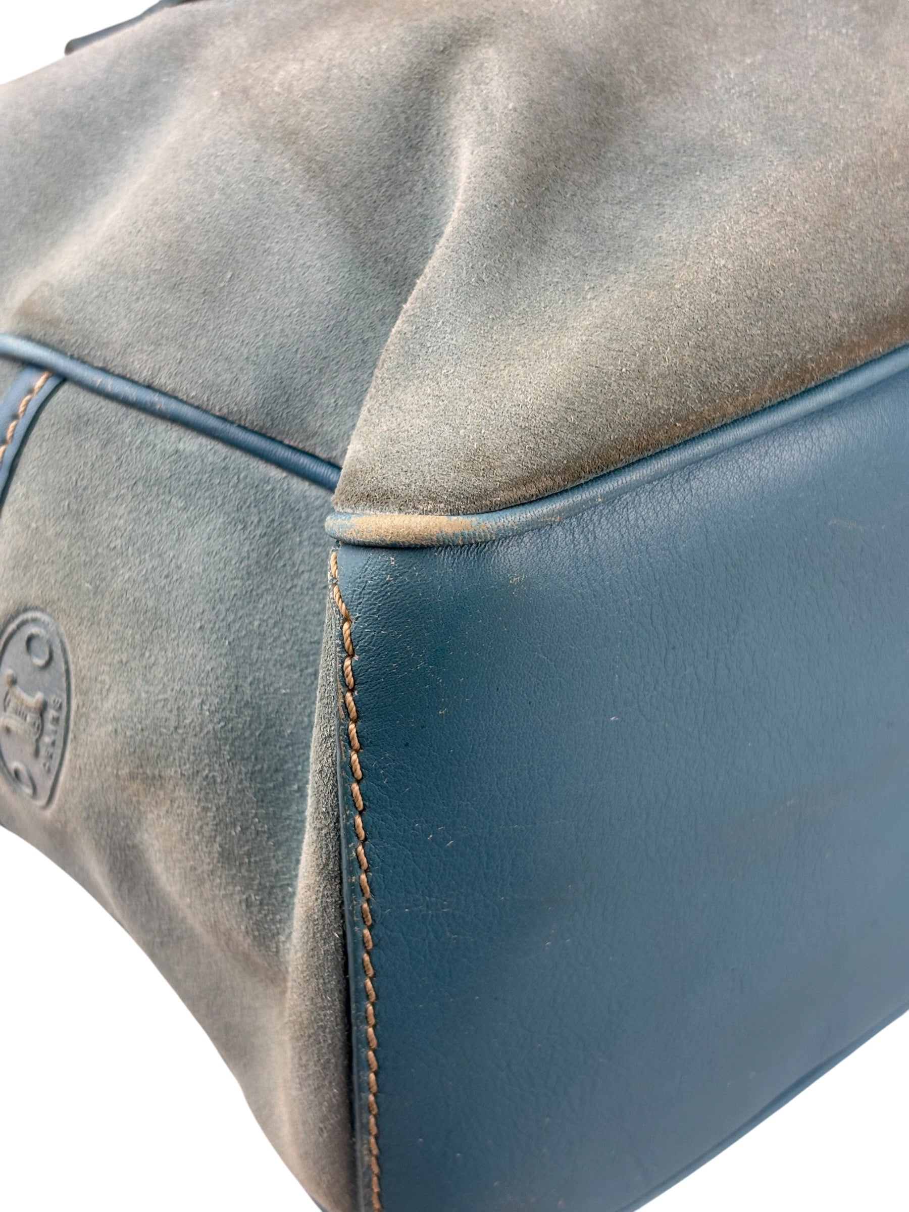 Celine Baby Blue Suede Leather Trip Boogie Handbag