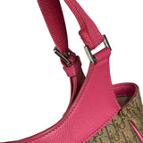 Christian Dior Vintage Pink Leather Trim Diorssimo Street Chic Shoulder Bag