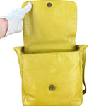 Chanel CC 1997 Chartreuse Leather Flap Shoulder Bag