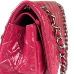 Chanel Hot Pink Large Patent Leather Double Flap Shoulder Bag 2014