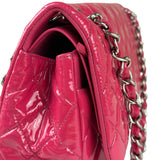 Chanel Hot Pink Large Patent Leather Double Flap Shoulder Bag 2014