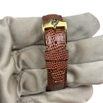 Gucci 2600L Tank Blue Dial Brown Lizard Strap