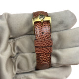 Gucci 2600L Tank Blue Dial Brown Lizard Strap