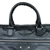 Balenciaga Black Leather Moto Bridge Zip Overnight Tote