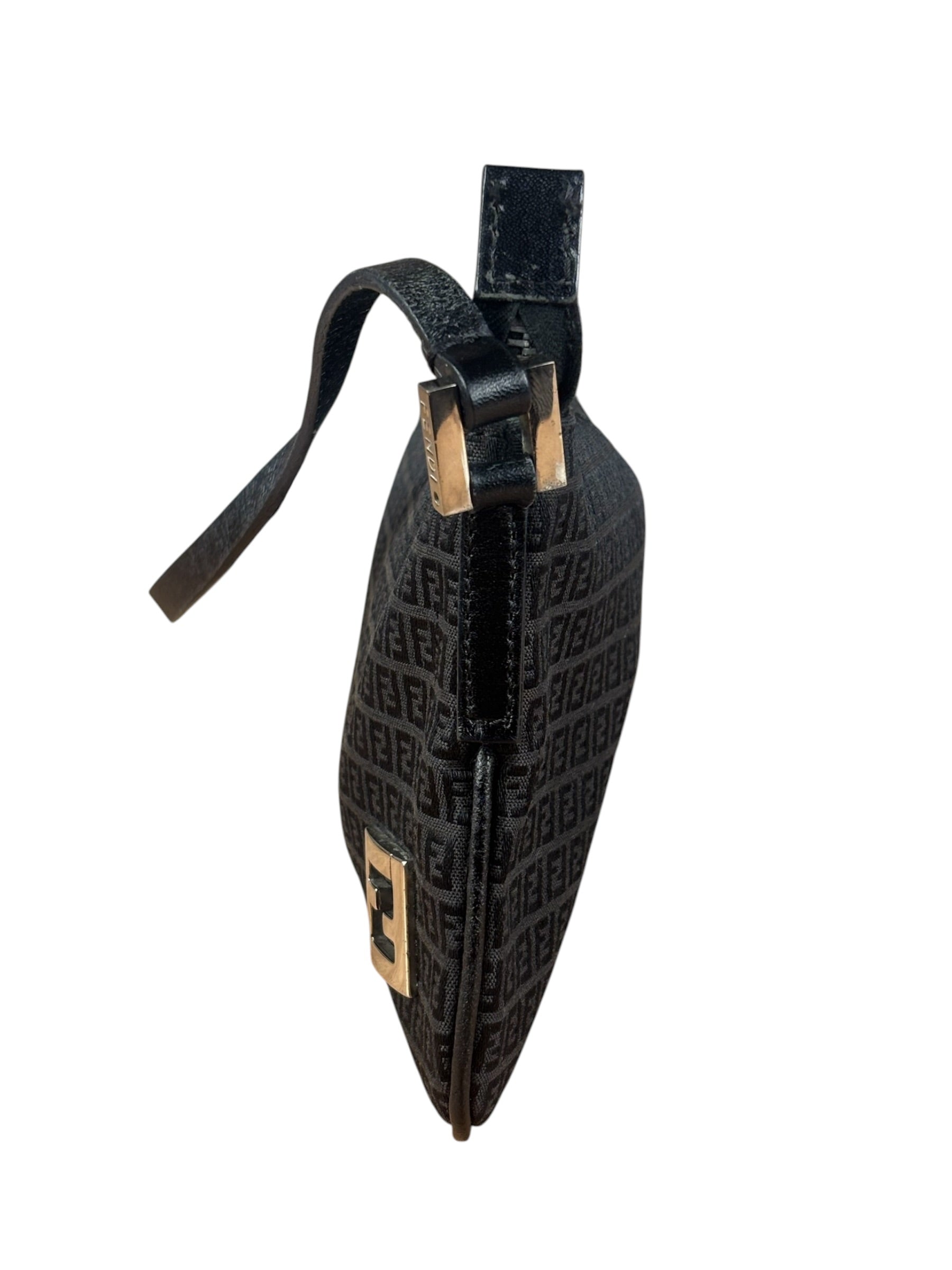 Fendi Vintage Black FF Print Pochette
