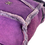 Chanel Vintage Purple Shearling/Suede Patchwork Shoulder Bag 2000