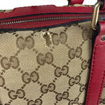 Gucci Beige/Red Leather GG Joy Boston Two-Way Bag