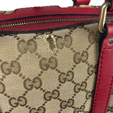 Gucci Beige/Red Leather GG Joy Boston Two-Way Bag