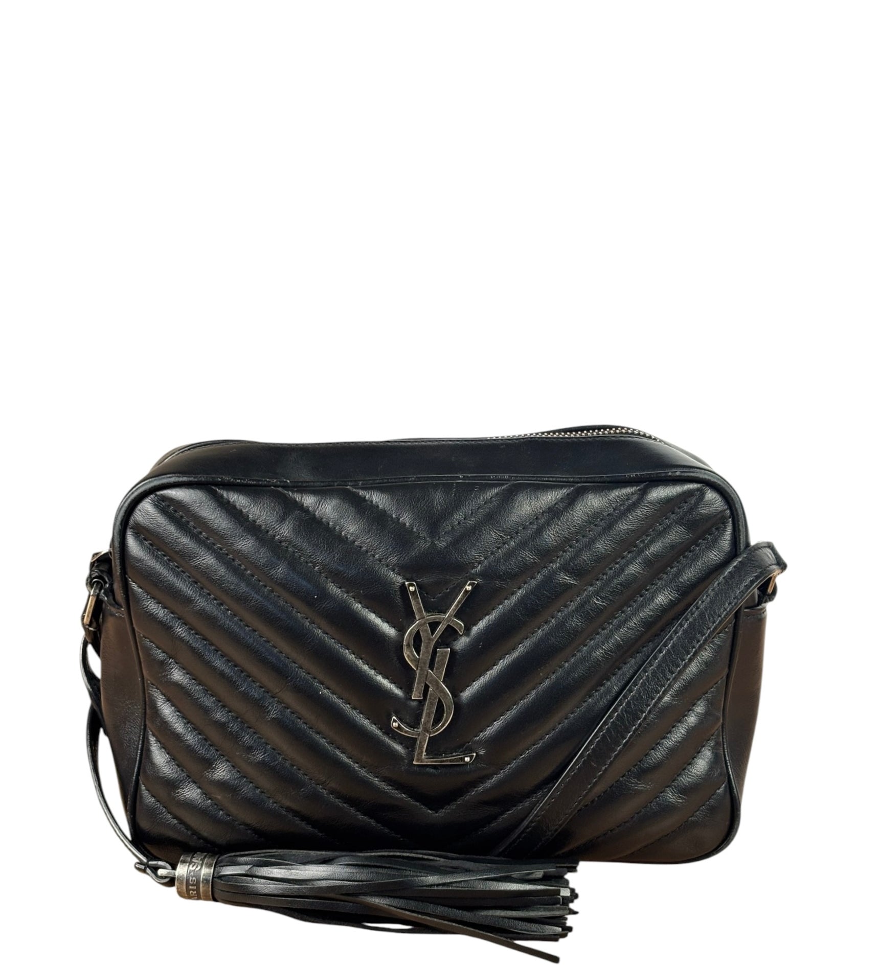 Yves Saint Laurent Black Leather Lou Camera Bag