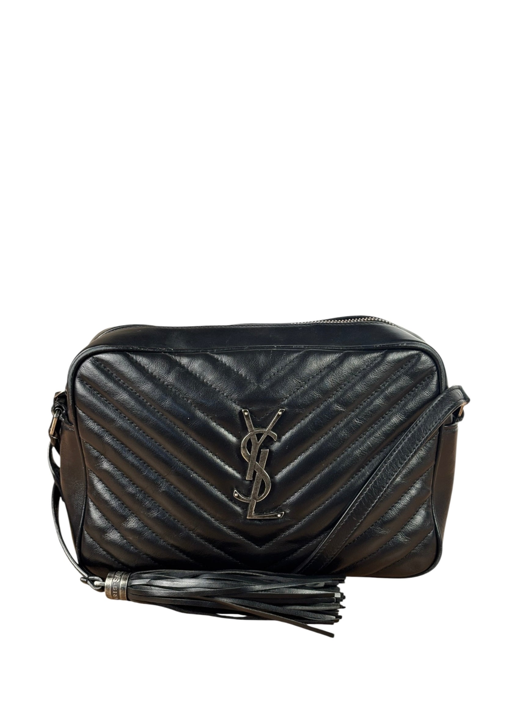 Yves Saint Laurent Black Leather Lou Camera Bag