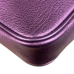 Coach Purple Metallic Studded Leather Zip Pouch