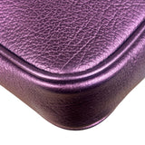Coach Purple Metallic Studded Leather Zip Pouch