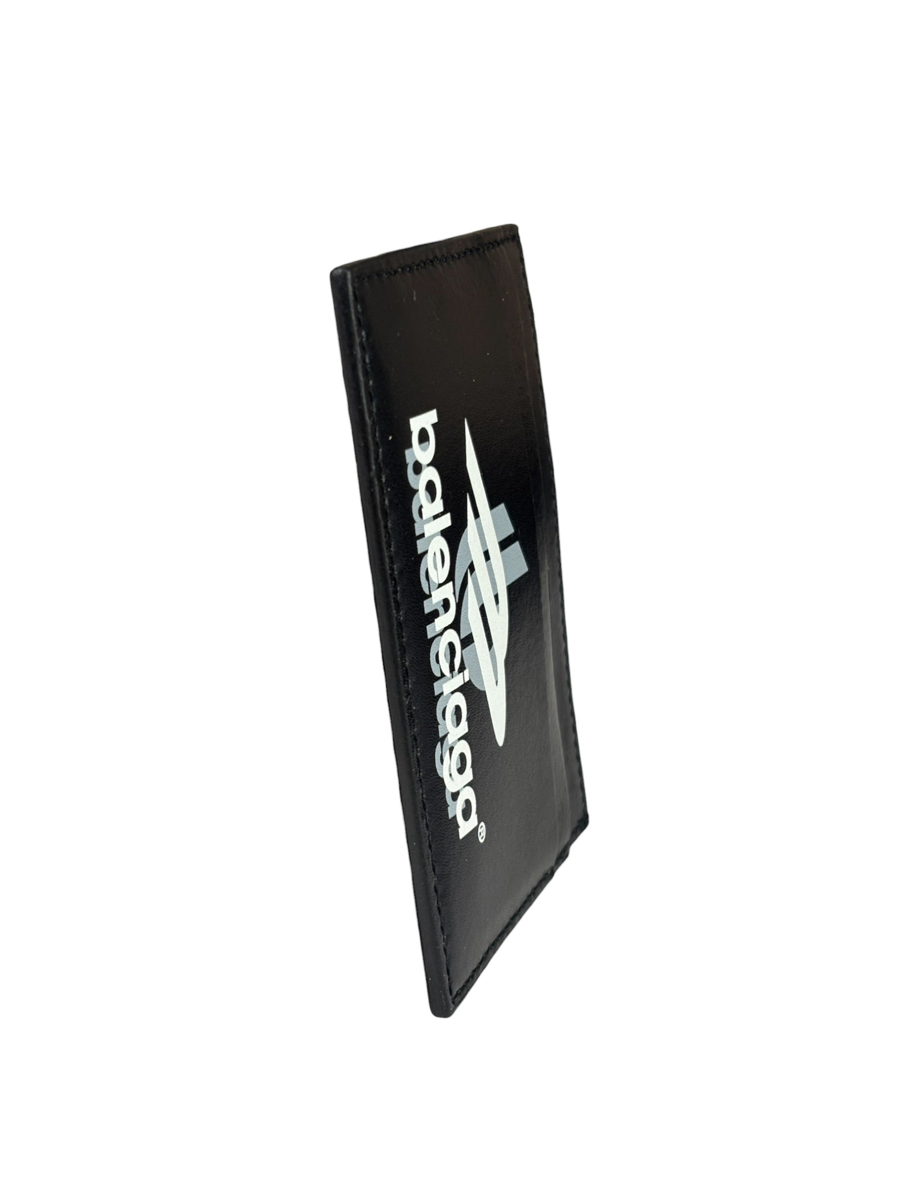 Balenciaga Black Leather Logo Card Holder