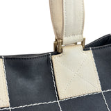 Chanel Vintage Large Square Quilt Tote Faded Black 2003