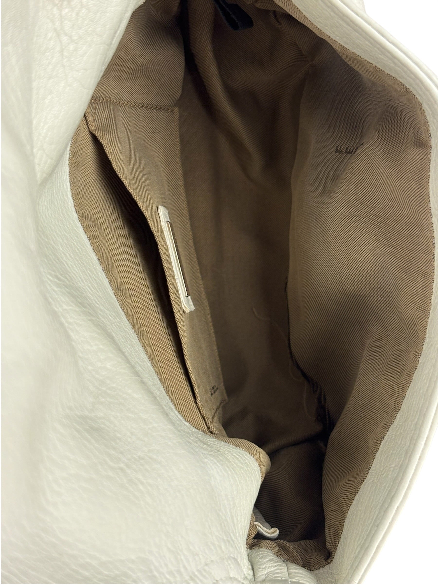 Fendi White Leather Baguette