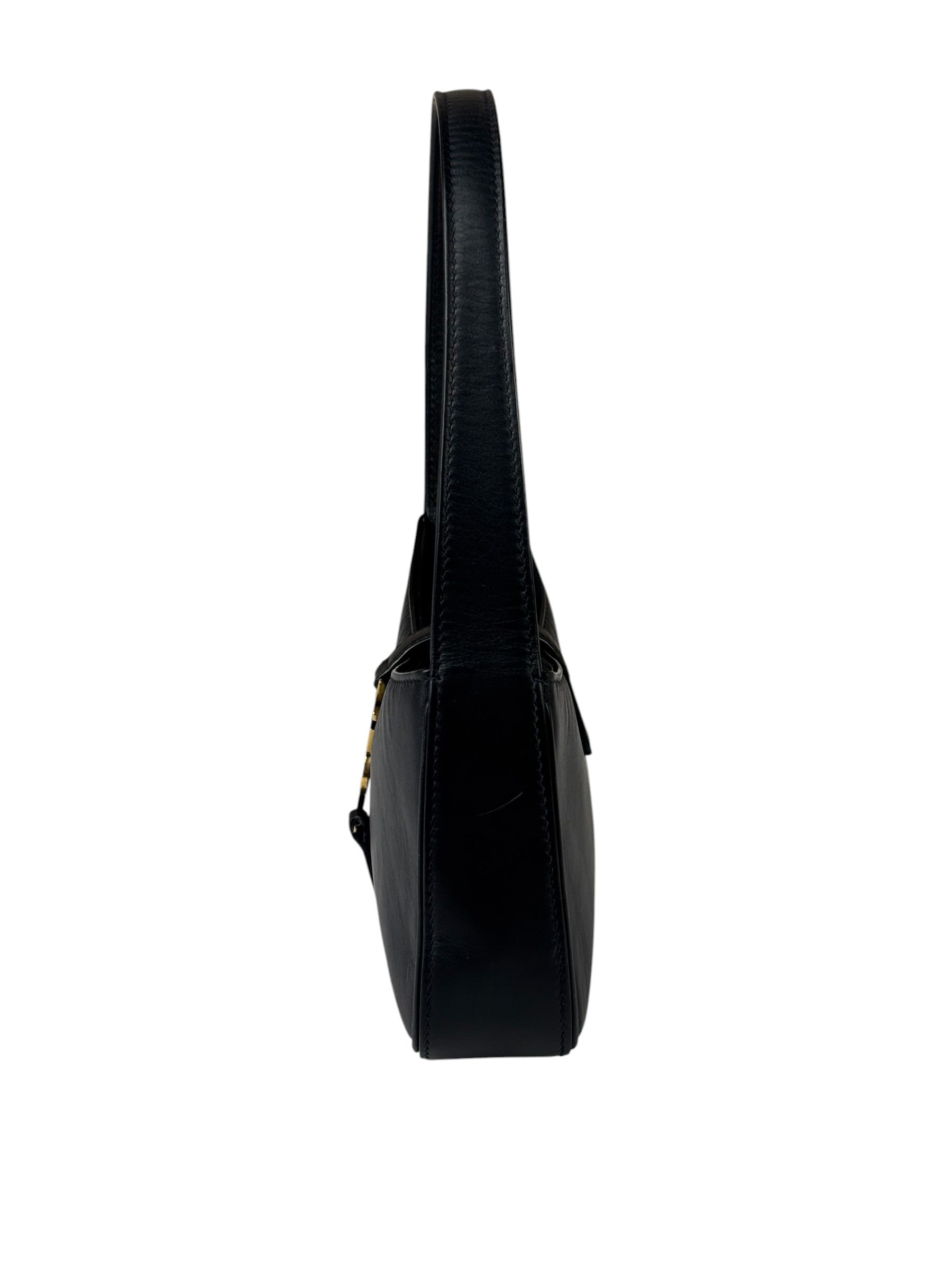 Yves Saint Laurent Black Leather Mini Le 5 À 7 Hobo Bag