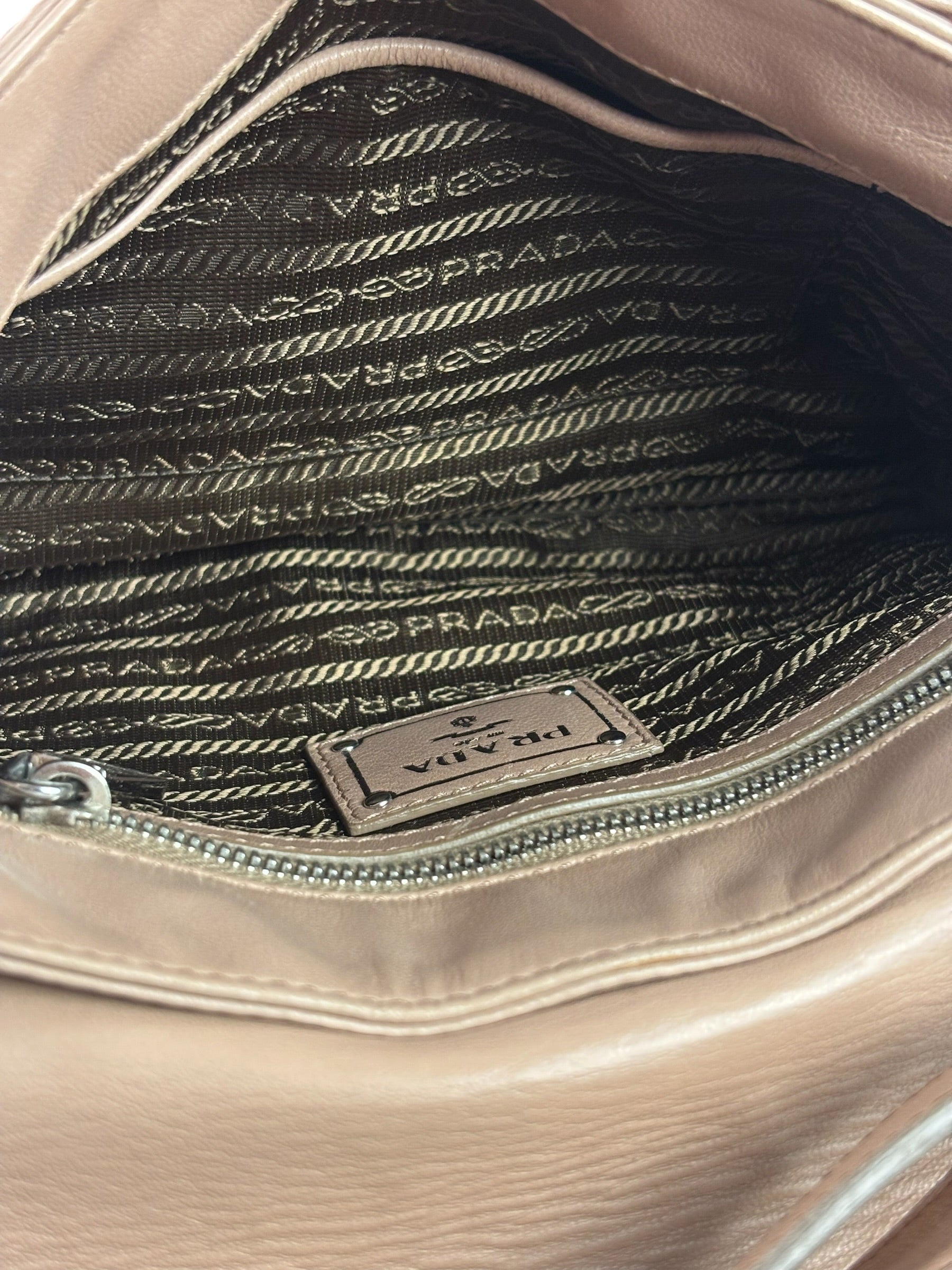 Prada Blush Pink Vitello Shiny Leather Flap Bag