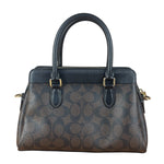 Coach Brown/Black Canvas Mini Darcie Carryall Two-Way Bag