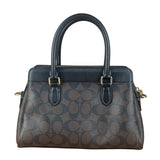 Coach Brown/Black Canvas Mini Darcie Carryall Two-Way Bag