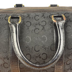 Celine Black Leather Wear Macadam Monogram Mini Boston Bag