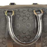 Celine Black Leather Wear Macadam Monogram Mini Boston Bag