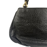 Fendi Black Leather Mia Chain Hobo Bag