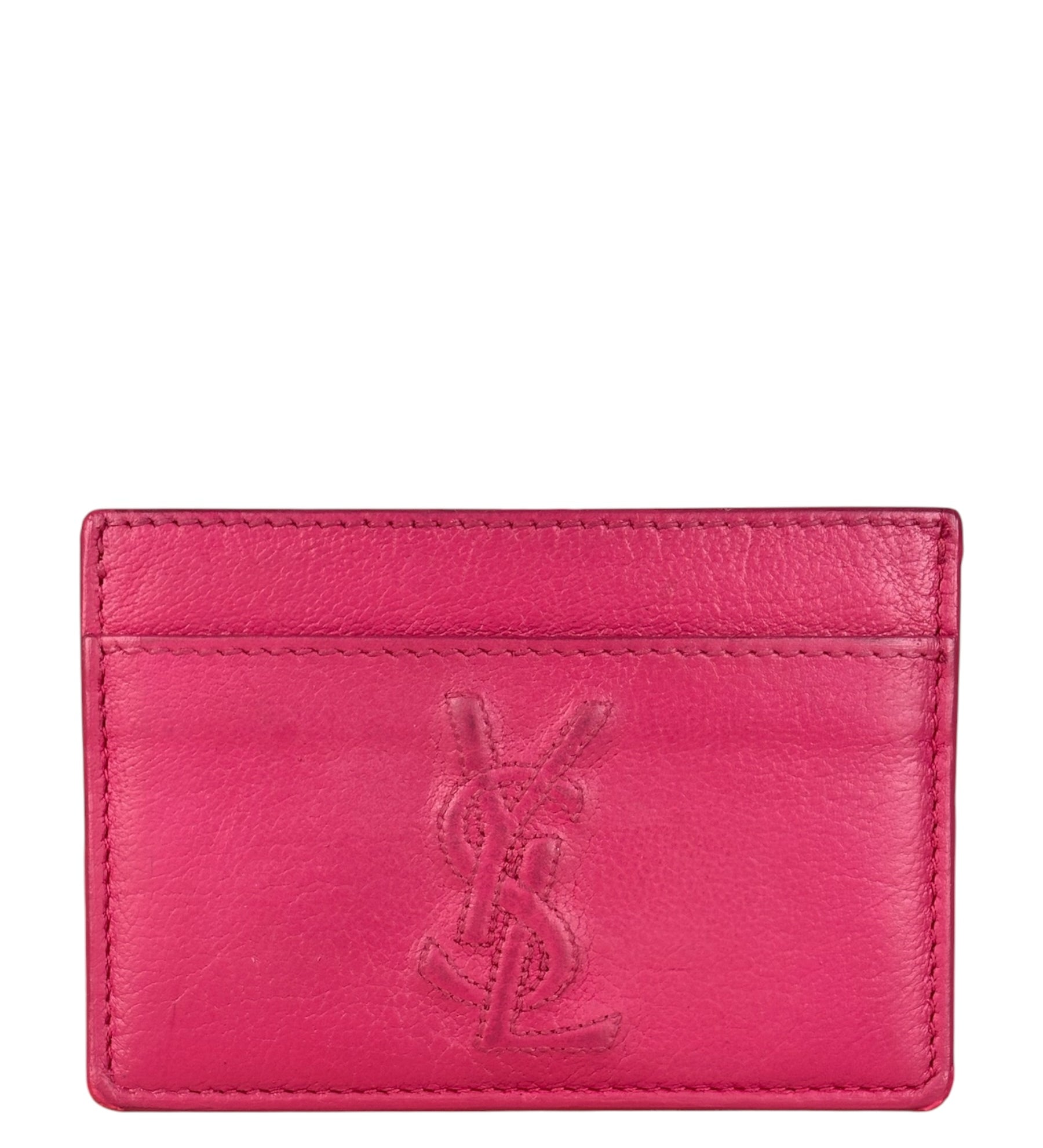 YSL Pink Leather Logo Cardholder