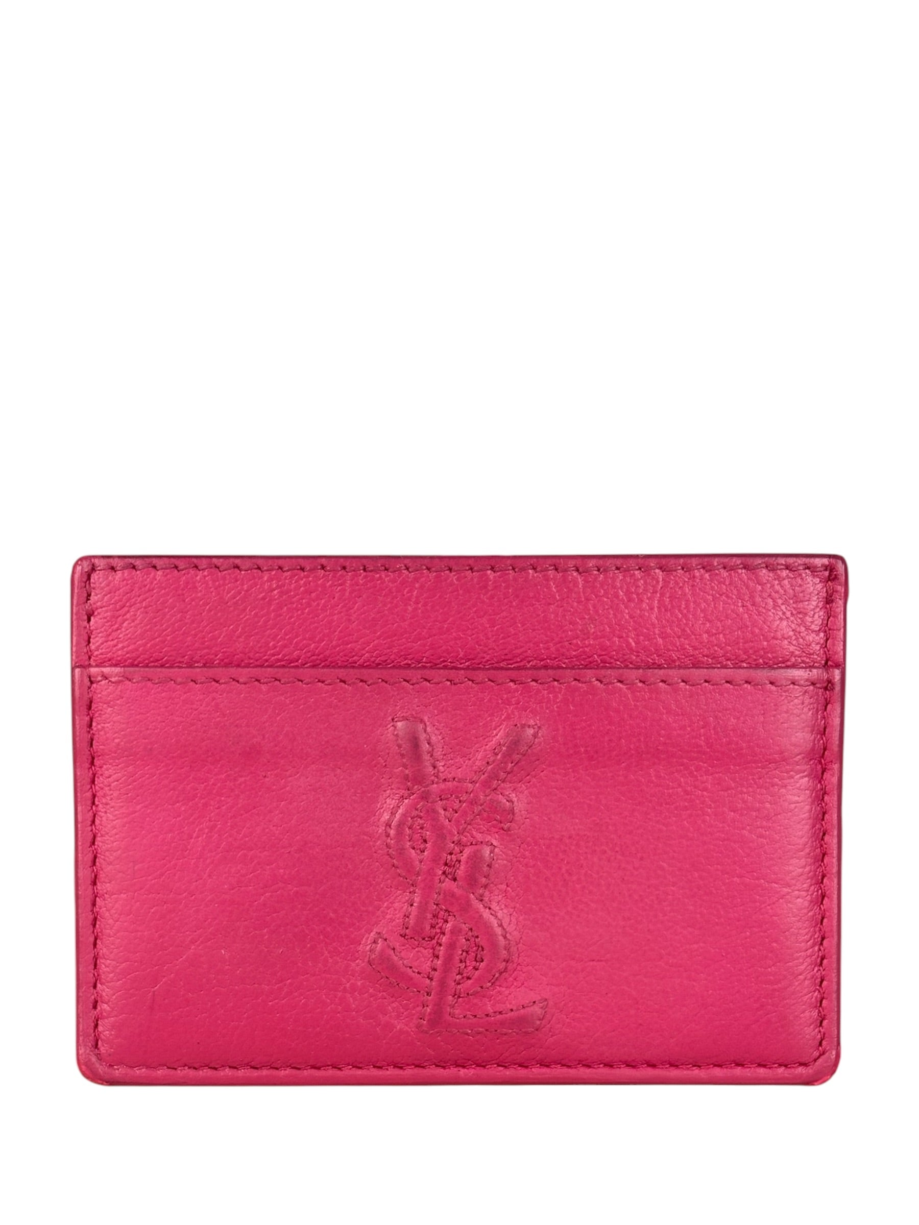 YSL Pink Leather Logo Cardholder